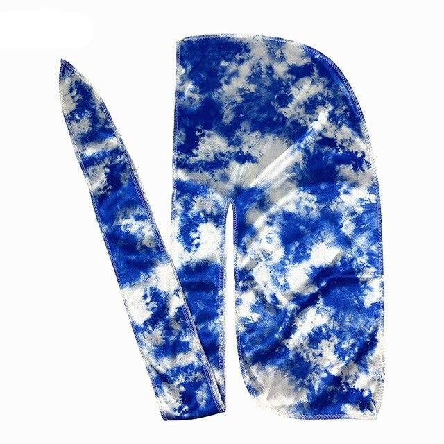 Blue Tie Dyed Silk Durag