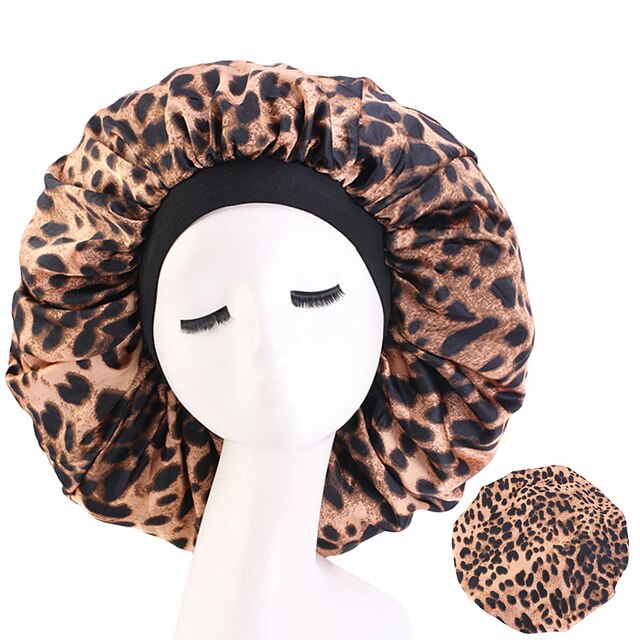 Leopard Print Extra Large Wide Band Bonnet