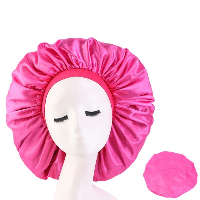Hot Pink Extra Large Wide Band Silky Bonnet