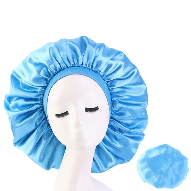 Sky Blue Extra Large Wide Band Silky Bonnet