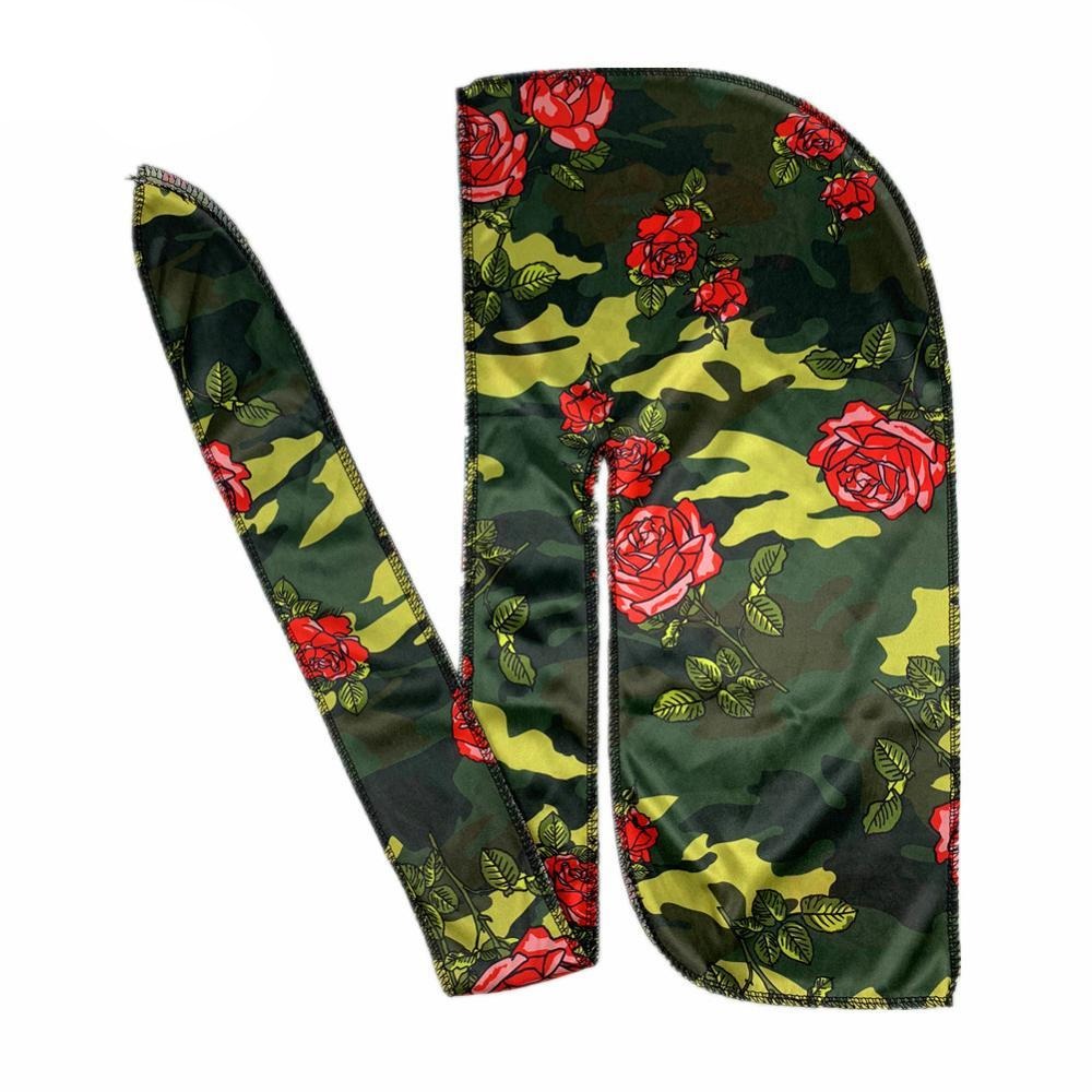 Silk Green Rose Camo Durag