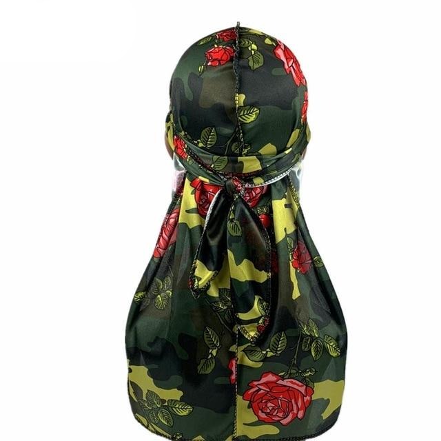 Silk Green Rose Camo Durag