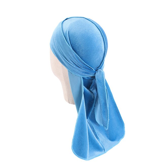 Light Blue Kids Velvet Durag