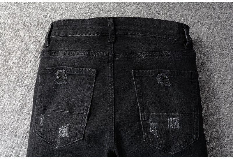 Black Bandana Paisley Patchwork Jeans