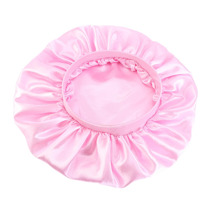Pink Extra Large Double Layer Wide Band Silky Bonnet