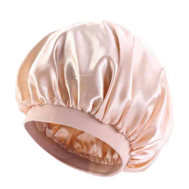 Khaki Extra Large Double Layer Wide Band Silky Bonnet