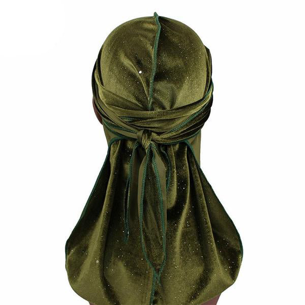 Army Green Luxury Shiny Velvet Durag