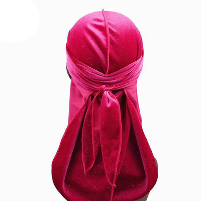 Rose Red Luxury Shiny Velvet Durag - Taelor Boutique