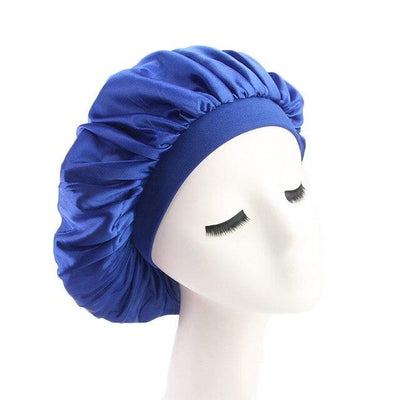 Blue Wide Band Silky Bonnet - Taelor Boutique