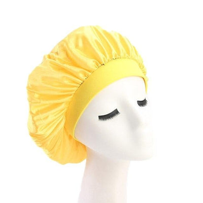 Yellow Wide Band Silky Bonnet - Taelor Boutique