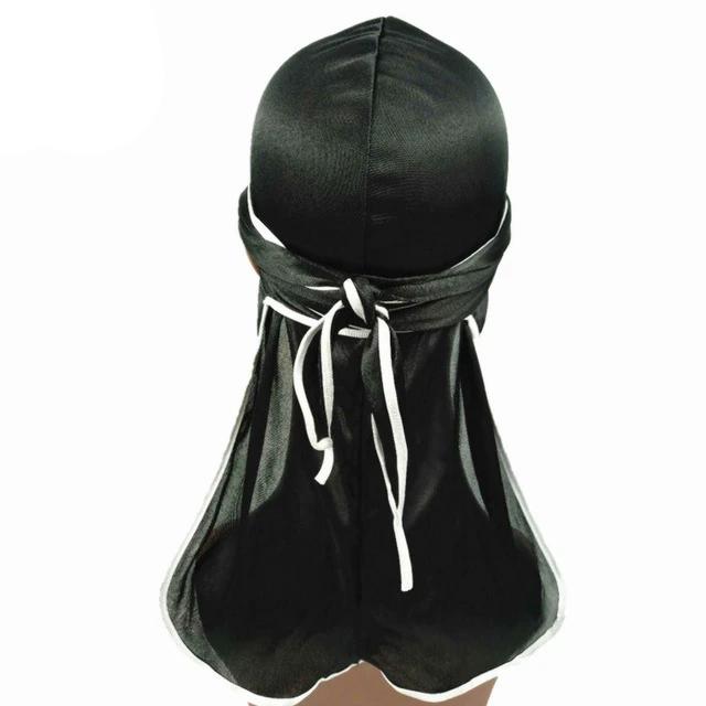 Black Silk Durag w/ White Lining