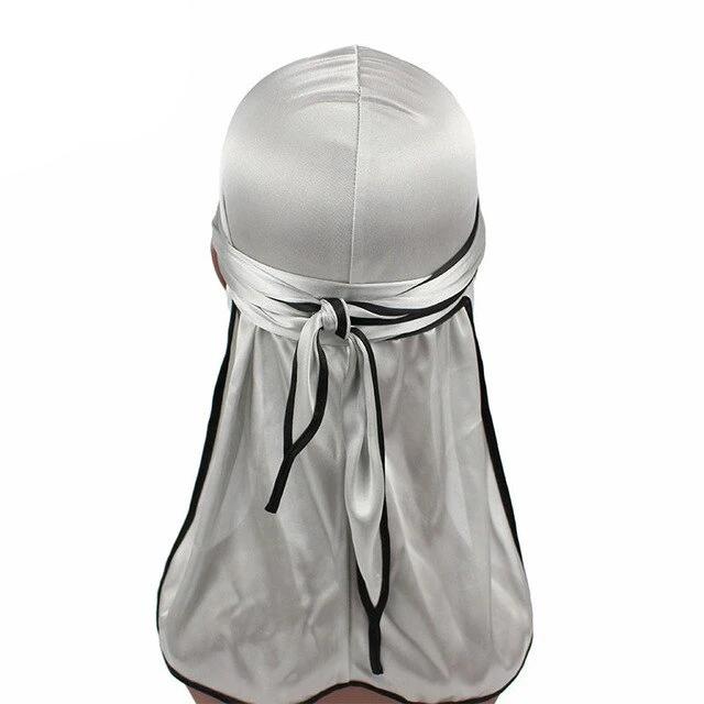 Silver Silk Durag w/ Black Lining - Taelor Boutique