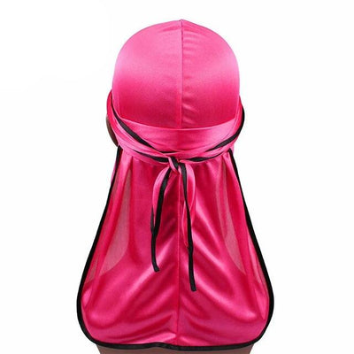 Hot Pink Silk Durag w/ Black Lining - Taelor Boutique