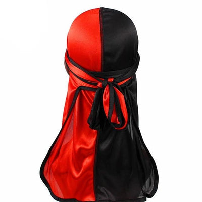 Red & Black Two Tone Silky Durag - Taelor Boutique