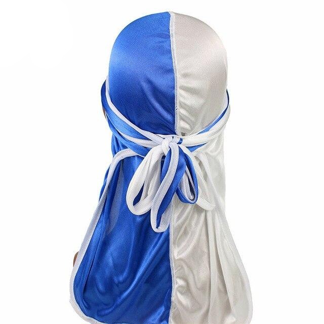 Blue &amp; White Two Tone Silky Durag