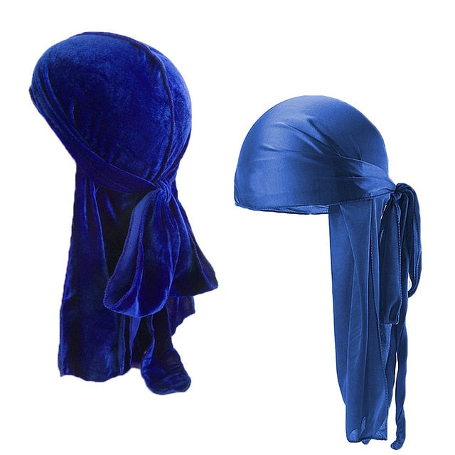 Blue Velvet & Silk Durag Set