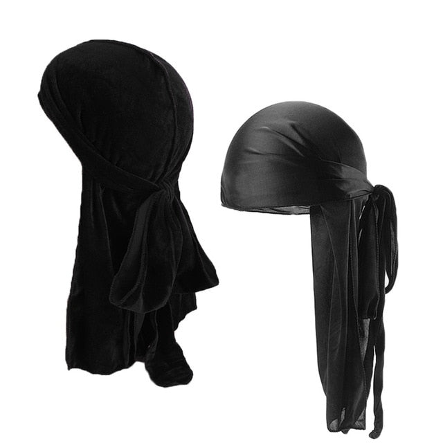 Black Velvet & Silk Durag Set