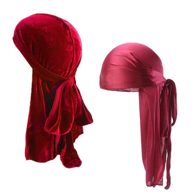 Red Velvet & Silk Durag Set
