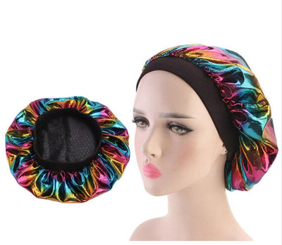 Multicolour #1 Shiny Silk Bonnet - Taelor Boutique