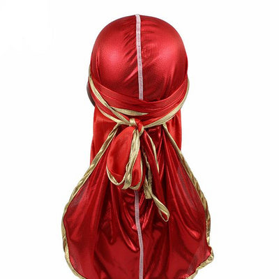 Red Silky Durag w/ Gold Lining - Taelor Boutique