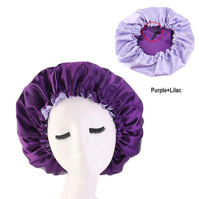 Purple Silk Reversible Bonnet - Taelor Boutique