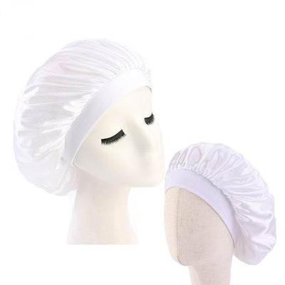 White Mother and Daughter Silk Bonnet Set - Taelor Boutique