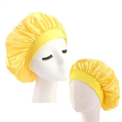 Yellow Mother and Daughter Silk Bonnet Set - Taelor Boutique