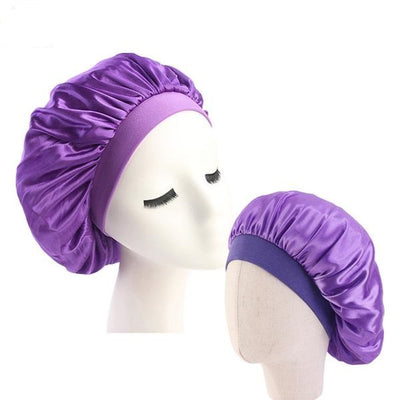 Purple Mother and Daughter Silk Bonnet Set - Taelor Boutique