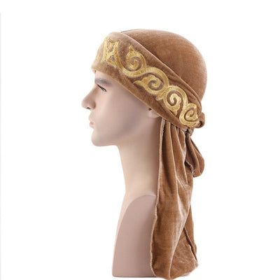 Khaki Flame Velvet Durag - Taelor Boutique