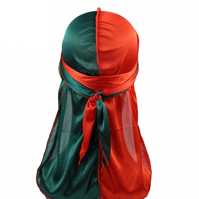 Green & Red Two Tone Silky Durag - Taelor Boutique