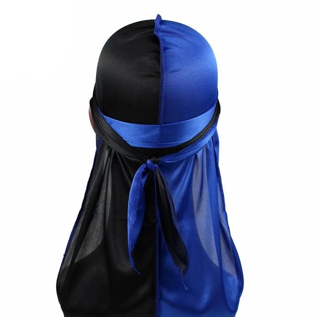 Blue &amp; Black Two Tone Silky Durag - Taelor Boutique