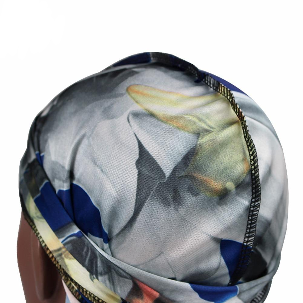 Deep Blue Floral Silk Durag - Taelor Boutique
