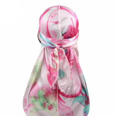Pink Floral Silk Durag - Taelor Boutique