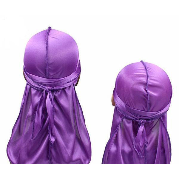 Purple Father and Son Silky Durag Set