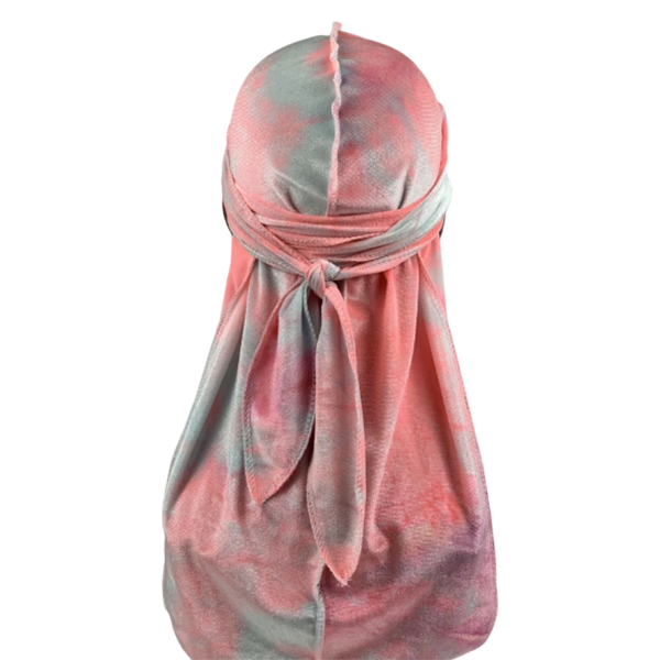 Pink Tie Dye Velvet Durag