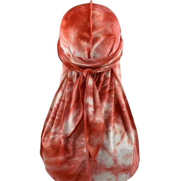 Red Tie Dye Velvet Durag