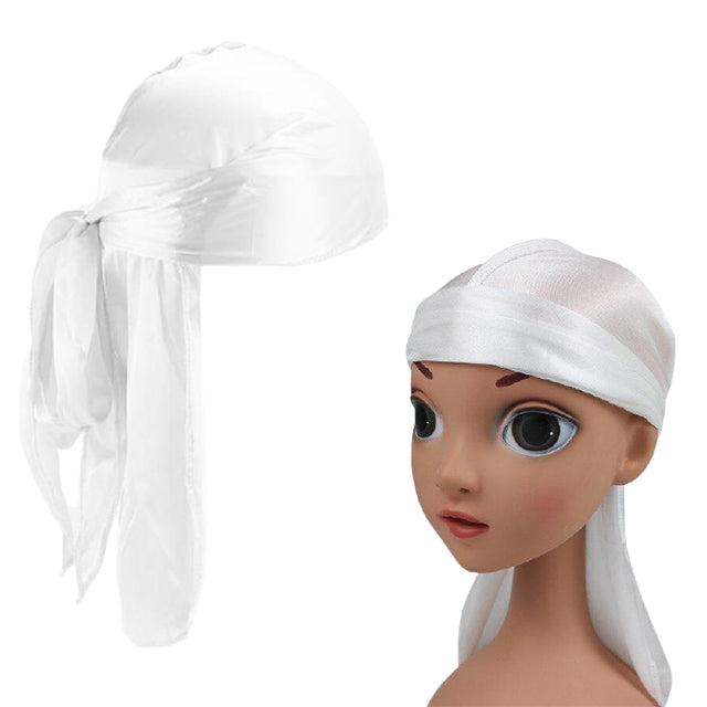 White Father and Son Silky Durag Set